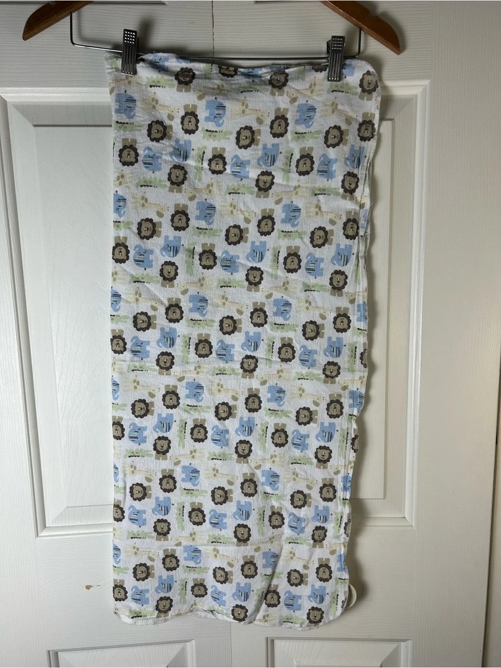 Child of Mine by Carter's Lion Elephant Alligator Baby Receiving Blanket Flannel